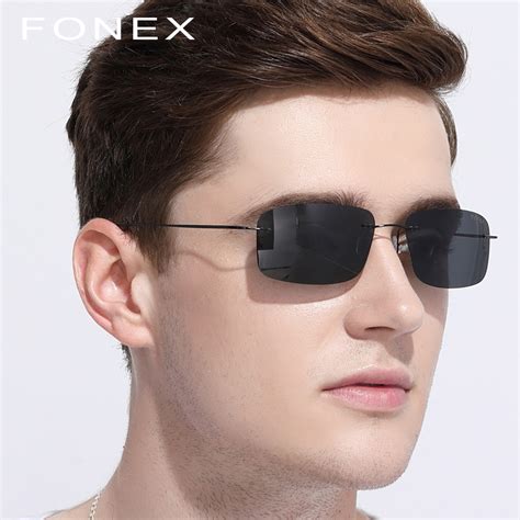 rimless polarized sunglasses for men